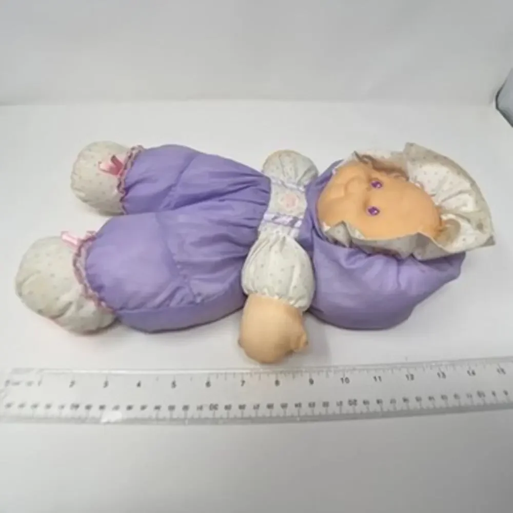 Puffalump Kids Baby Heidi Purple Polka Dots Blonde Vintage 1990 Fisher Price